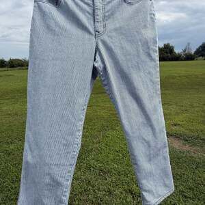 Nine West Vintage America Collection Striped Straight Jeans